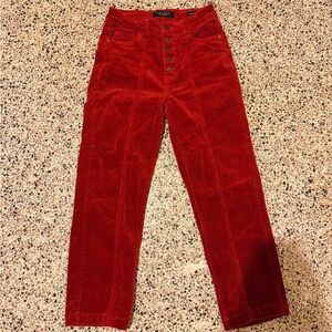 Judy Blue Red Corduroy Ankle Straight Pants
